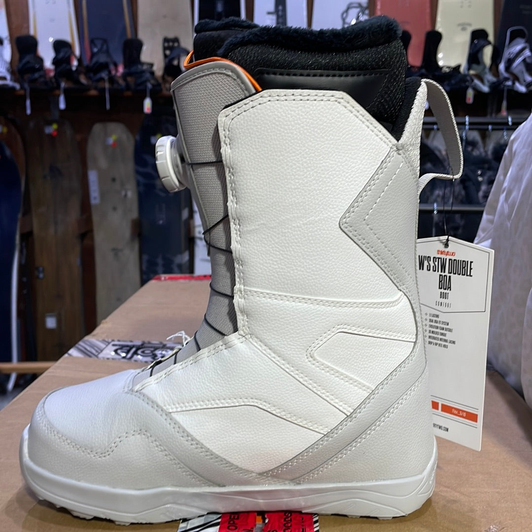 Snowboard Boots THIRTYTWO STW Double Boa, Womens- Grey & White, 2024