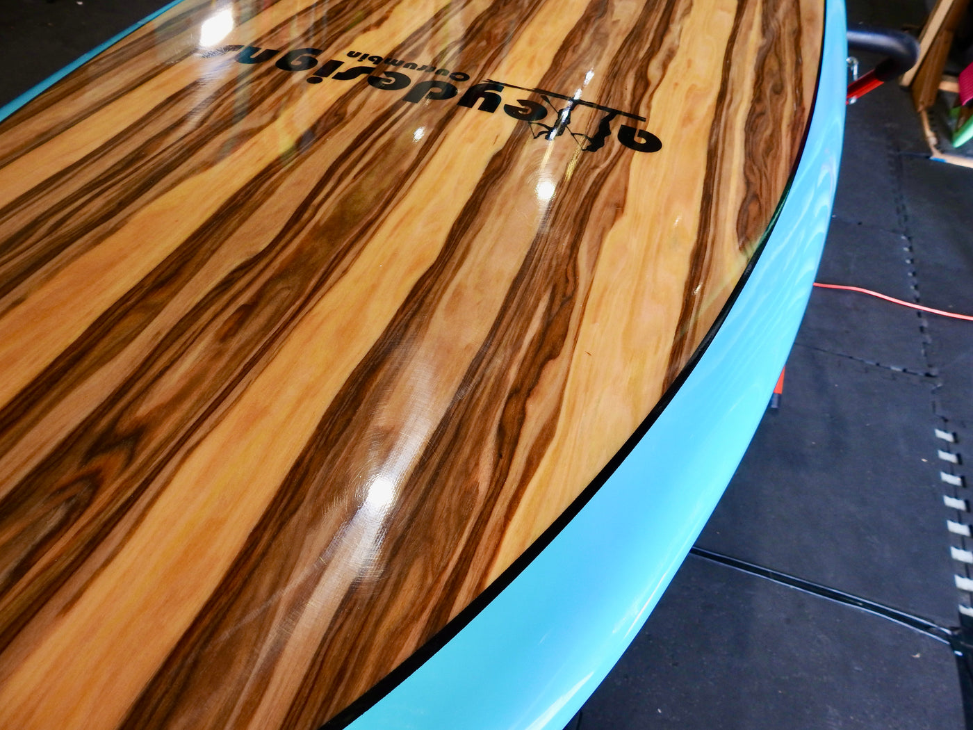 10'6" x 32" Timber Performance Teal Rails Alleydesigns 11kg SUP - Alleydesigns  Pty Ltd                                             ABN: 44165571264