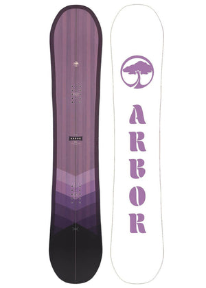 ARBOR ETHOS SNOWBOARD 2024, FRONT AND BACK VIEW