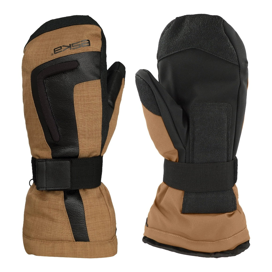 Snow Glove built in wrist Guard - ESKA PINKY- Black/ Merlange