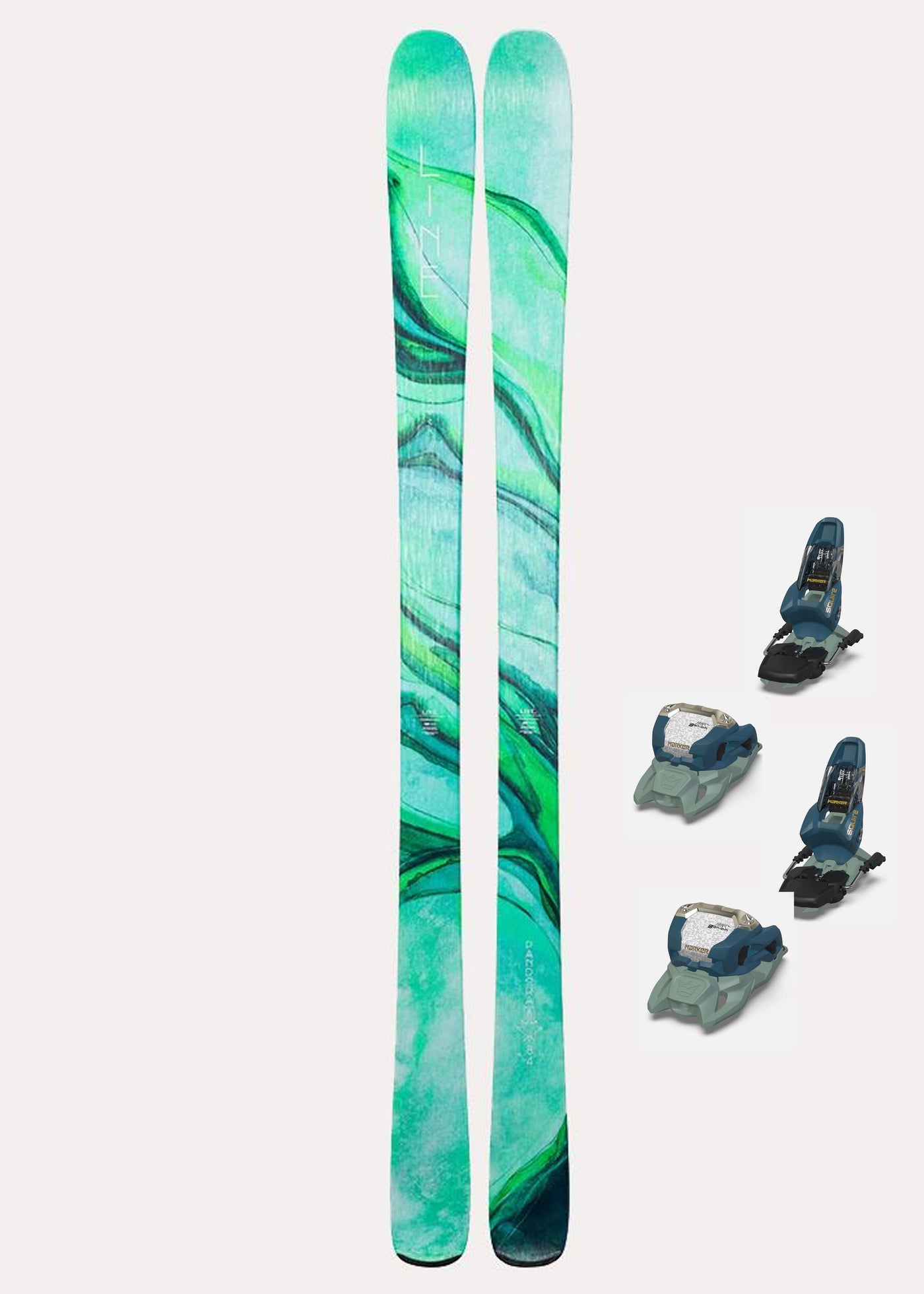 LINE Skis PANDORA 84, Includes Marker Bindings- Green Teal