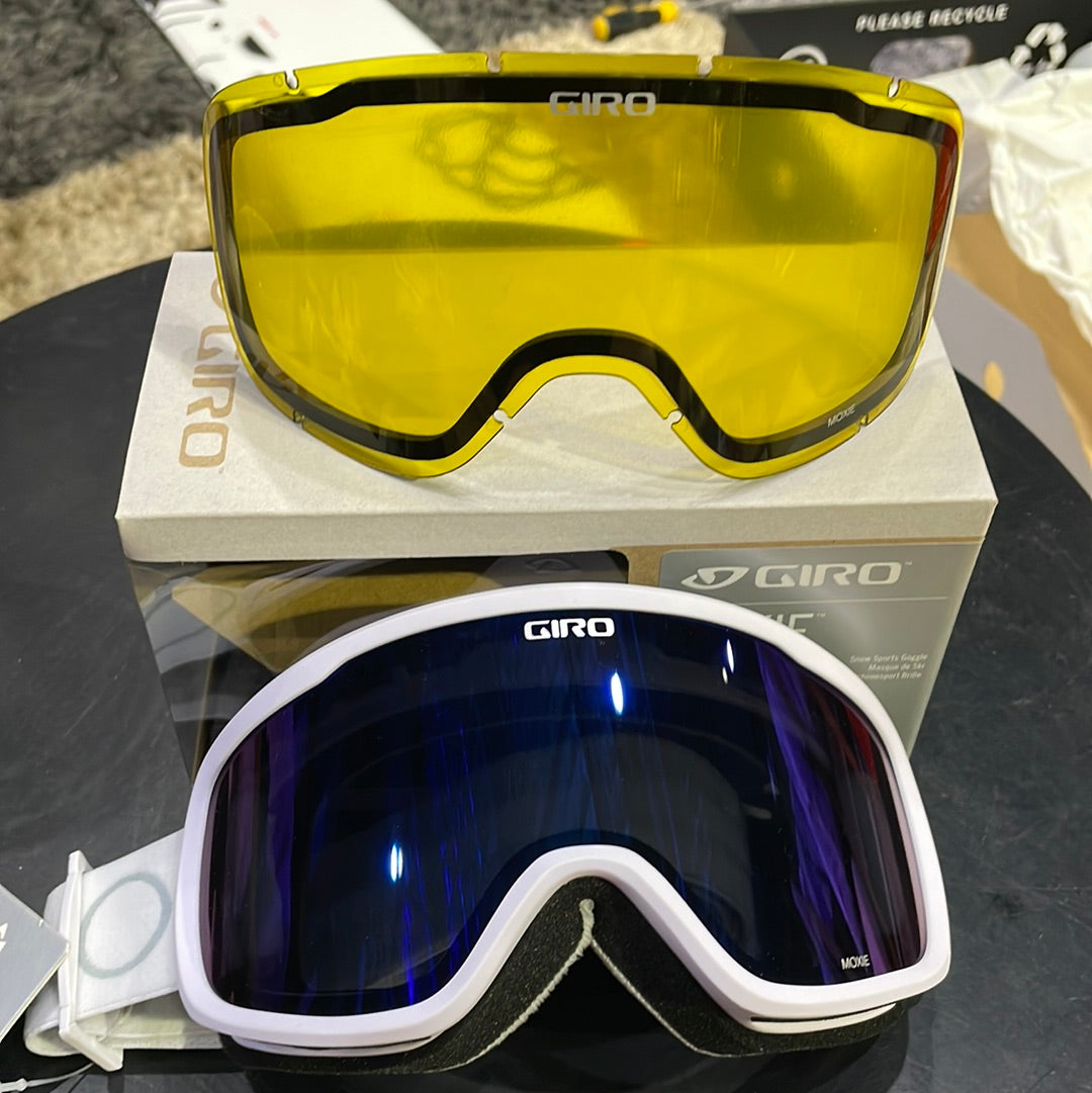 Snow Goggles MOXIE GIRO White / Grey Cobalt + Yellow (2X LENSE)