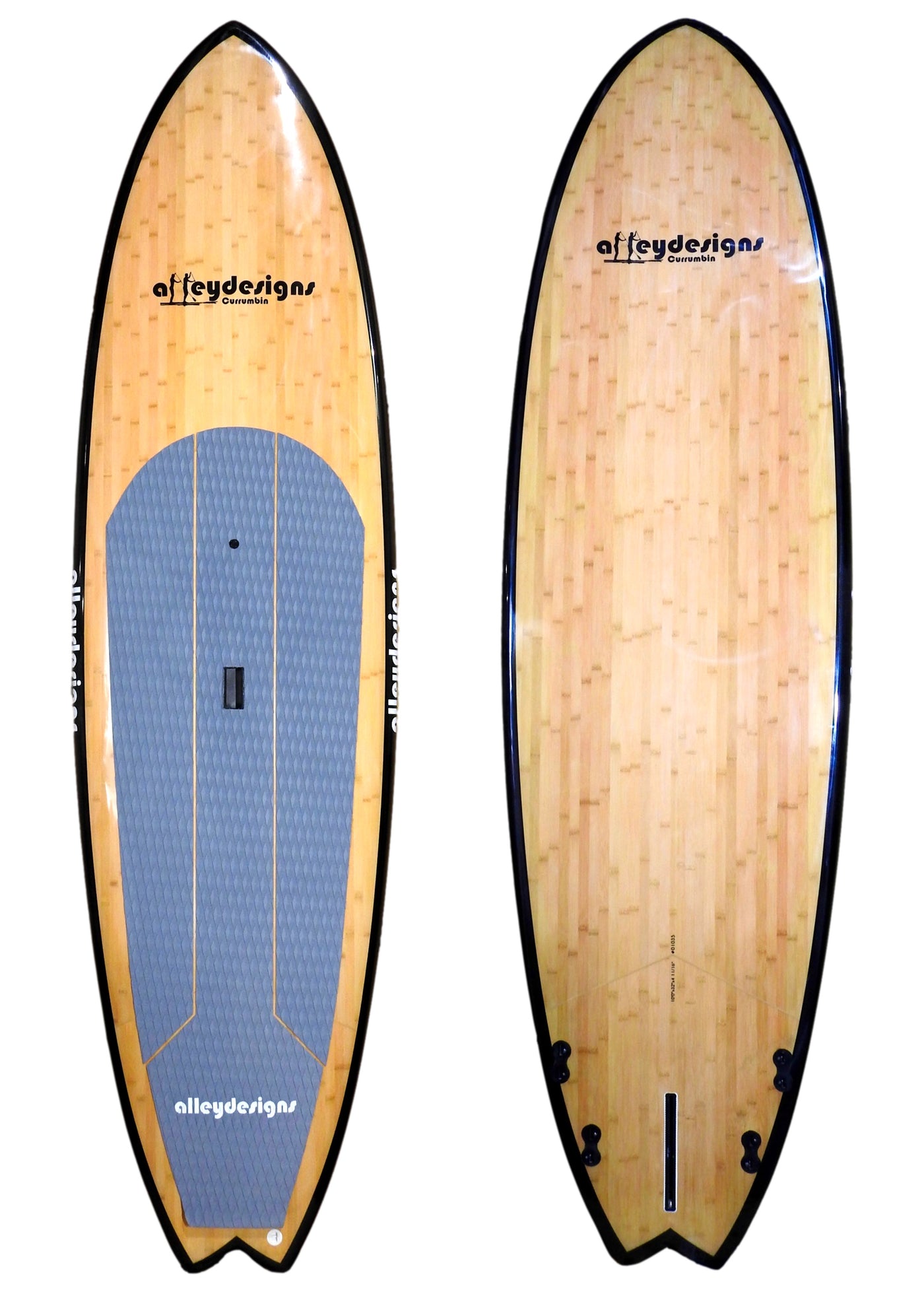 10' x 32" Bamboo Double Sided, 3K Carbon Rail Alleydesigns SUP 9KG - Alleydesigns  Pty Ltd                                             ABN: 44165571264
