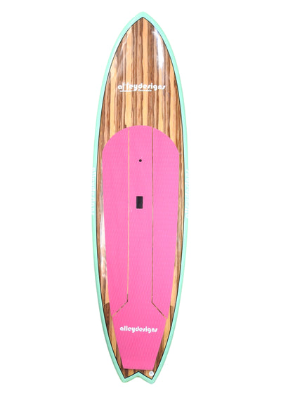10' x 32" Timber Deck Mint & Pink Performance Alleydesigns SUP 9KG - Alleydesigns  Pty Ltd                                             ABN: 44165571264