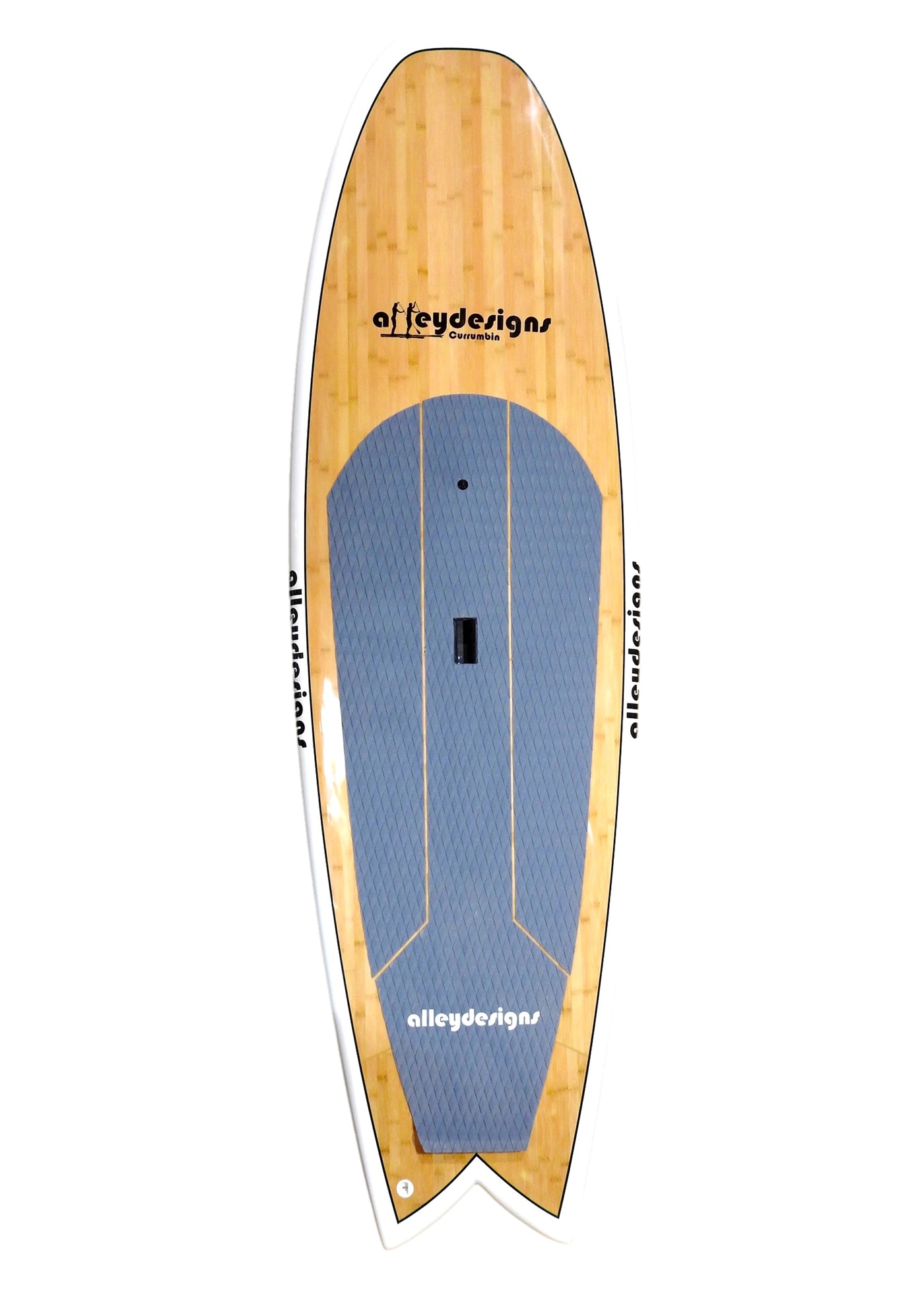 8’10” x 32” Galaxy Bounce Bamboo & White, Grey Deck Pad Surf SUP - Alleydesigns  Pty Ltd                                             ABN: 44165571264