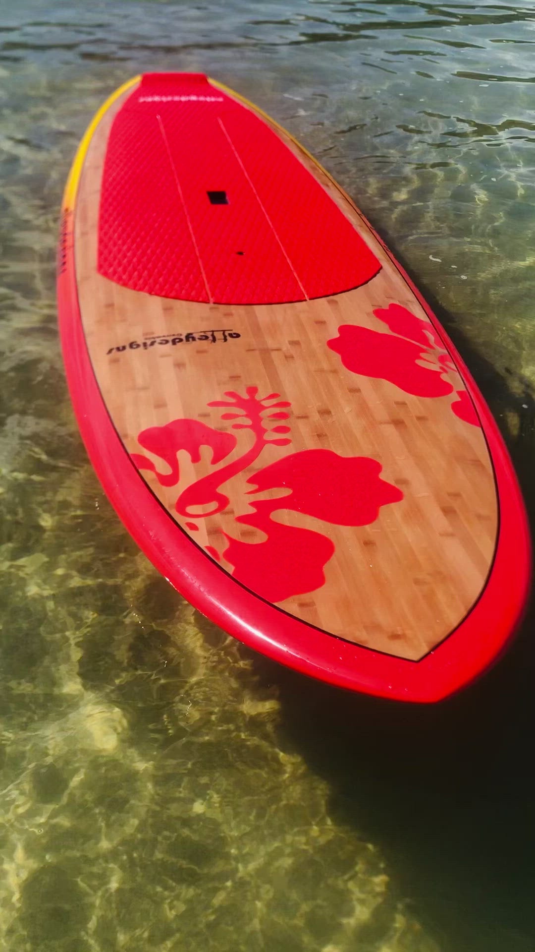 10' x 32" Bamboo Sunrise Hibiscus Performance Alleydesigns SUP 9KG