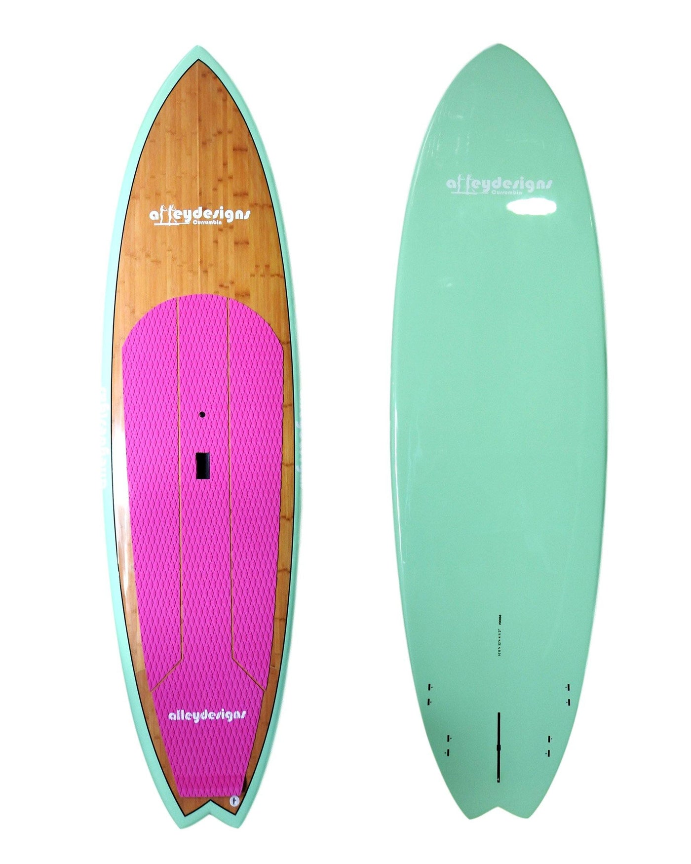 10' x 32" Bamboo Performance Mint & Pink Alleydesigns SUP 9KG - Alleydesigns  Pty Ltd                                             ABN: 44165571264