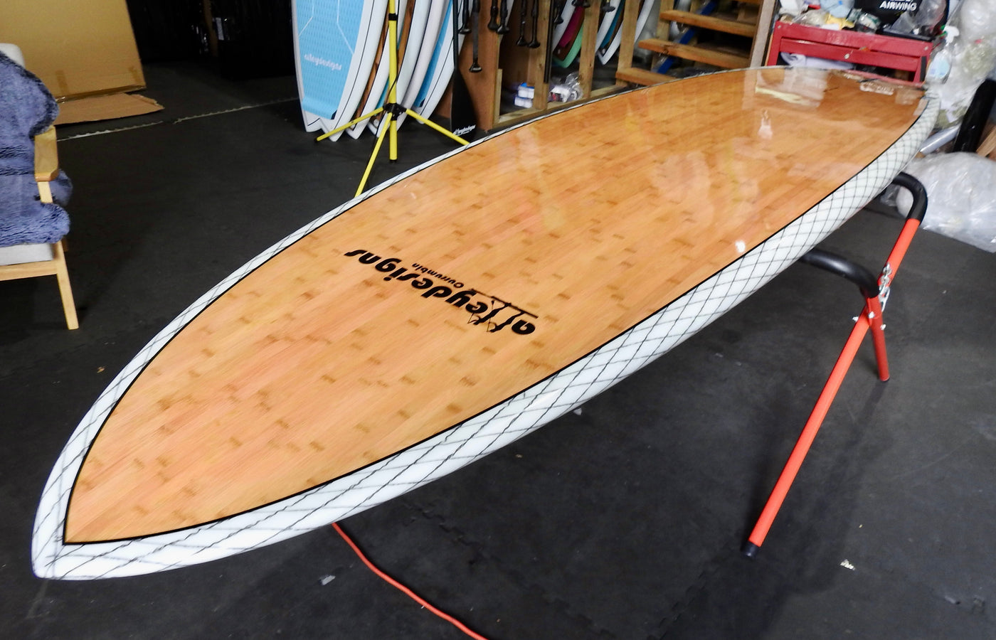 10' x 32" Double Sided Bamboo, Net Carbon Rail Performance SUP - Alleydesigns  Pty Ltd                                             ABN: 44165571264