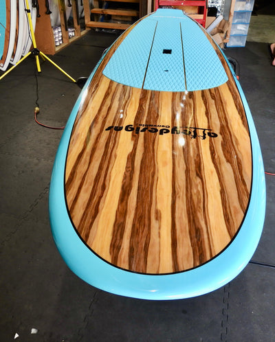 10'6" x 32" Timber & Teal Classic Alleydesigns SUP 11kg - Alleydesigns  Pty Ltd                                             ABN: 44165571264