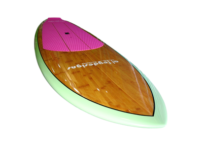 10' x 32" Bamboo Performance Mint & Pink Alleydesigns SUP 9KG - Alleydesigns  Pty Ltd                                             ABN: 44165571264