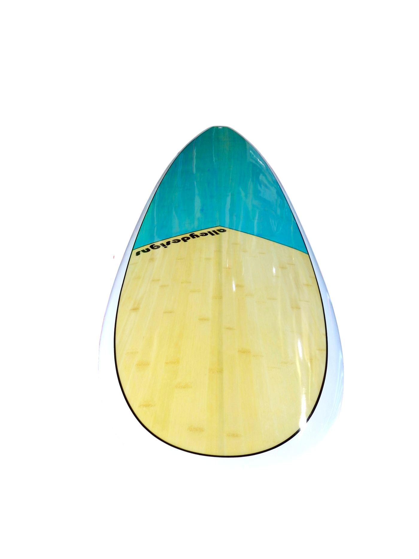Surfboard 9' "The Sunshine Underground" Bamboo Epoxy Aqua, FREE BAG + LEASH + FINS & WAX WORTH $150 - Alleydesigns  Pty Ltd                                             ABN: 44165571264