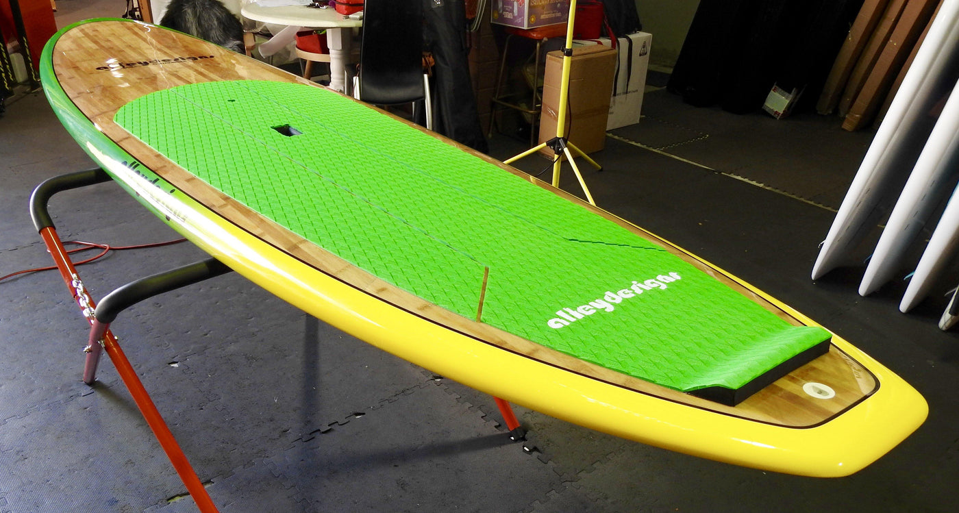 10' x 32" Bamboo Aussie Green To Yellow Classic Alleydesigns SUP 9kg - Alleydesigns  Pty Ltd                                             ABN: 44165571264
