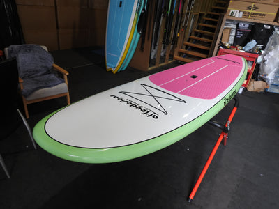 10’6”x 32” Thermo Mould Mint And Pink Alleydesigns SUP - Alleydesigns  Pty Ltd                                             ABN: 44165571264