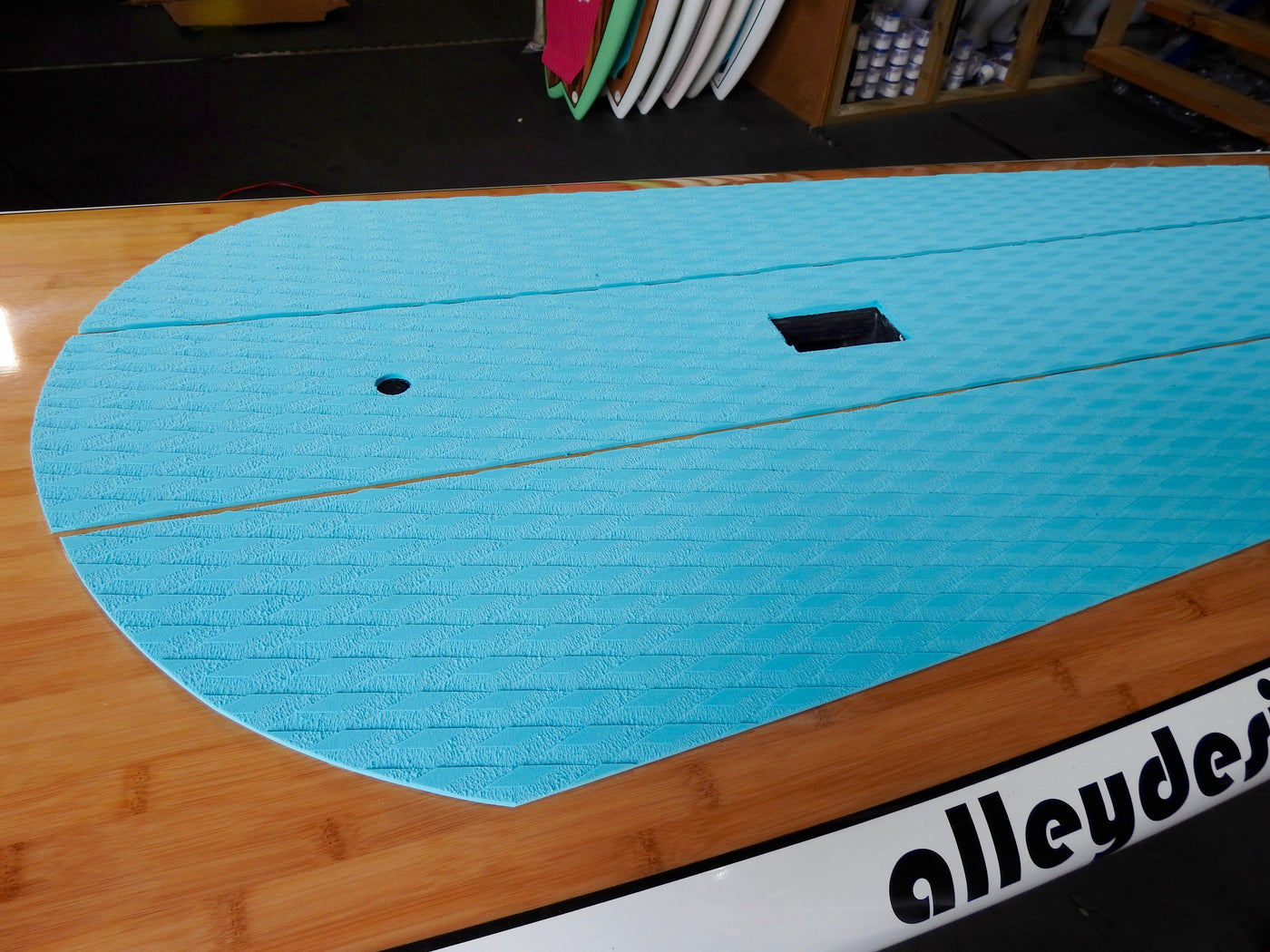 8’2” x 30” Galaxy Bounce Bamboo & White Surf SUP - Alleydesigns  Pty Ltd                                             ABN: 44165571264