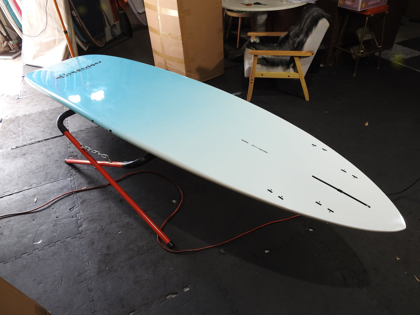 10' x 29" Bamboo & Teal Turtle Pin Tail Alleydesigns SURF SUP - Alleydesigns  Pty Ltd                                             ABN: 44165571264