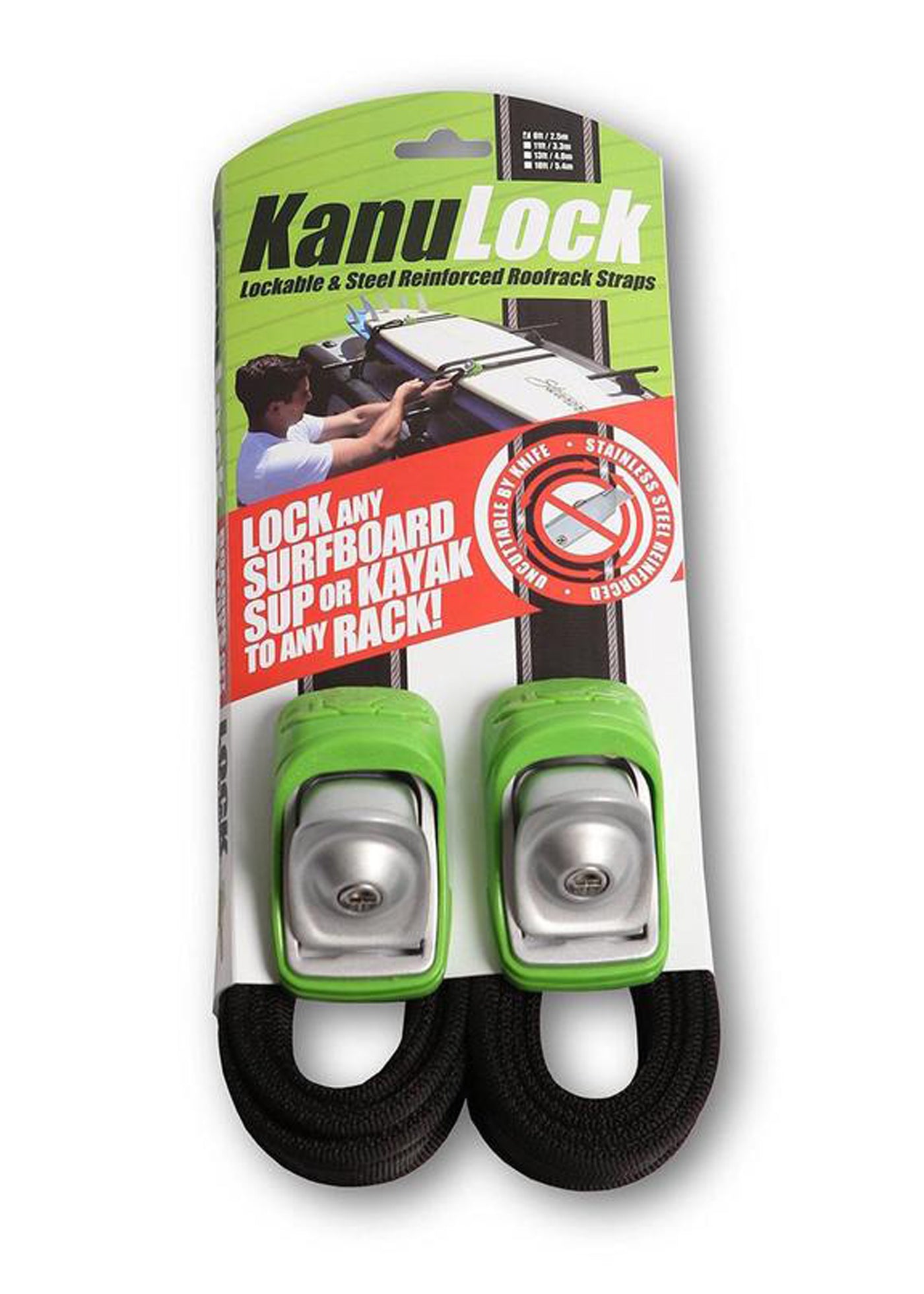 SUP LOCKABLE STRAPS Kanulock 2.5m Lockable Tie Down Straps - Alleydesigns  Pty Ltd                                             ABN: 44165571264