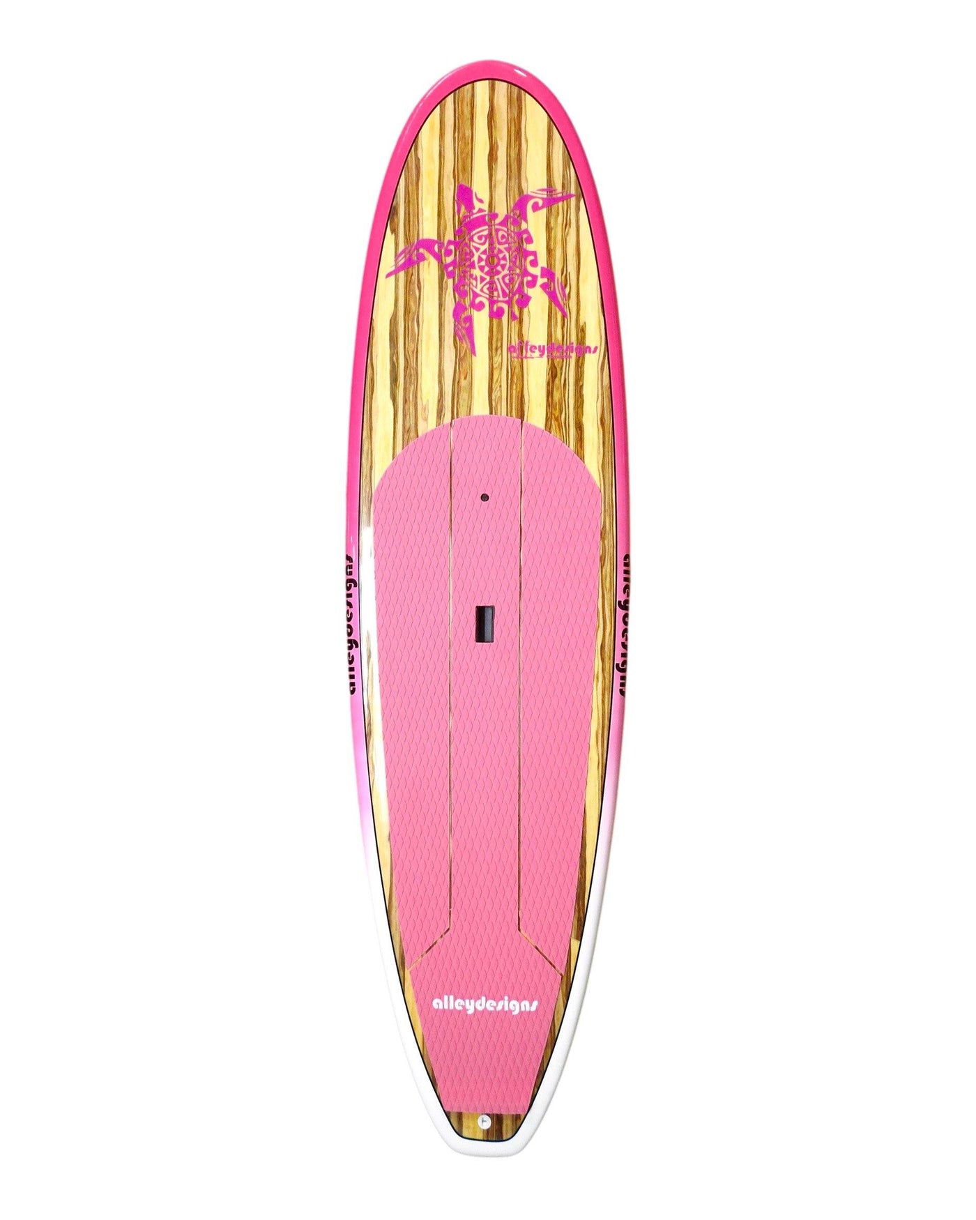 10' x 32" Timber Deck Pink Turtle Pink Rails Classic Alleydesigns SUP 9KG - Alleydesigns  Pty Ltd                                             ABN: 44165571264